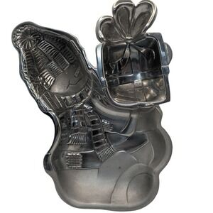 Lenox Serving Dish Chip and Dip Yuletide Snowman Stainless Steel Holiday Serving